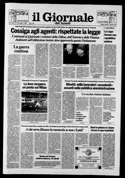 Il giornale del lunedi